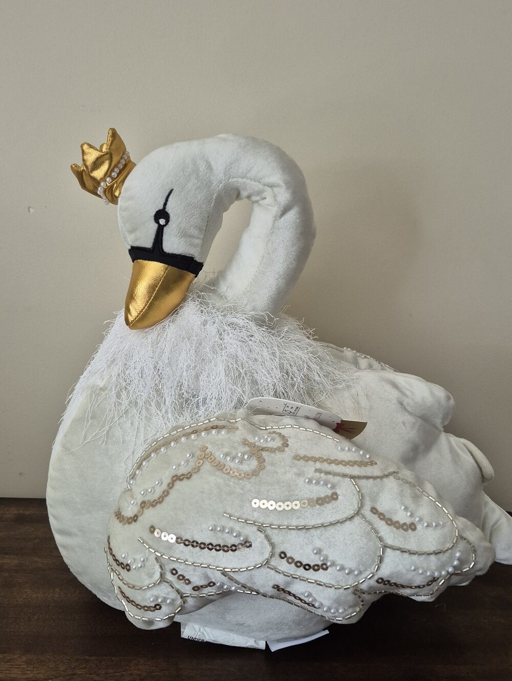 Isaac Mizrahi New York White Swan Decorative Pillow Viral Home Decor RARE